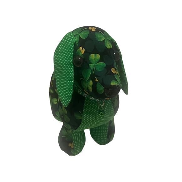 Handmade Dachshund Wiener Dog St. Patrick's Day Shamrock Plush - Picture 2 of 5
